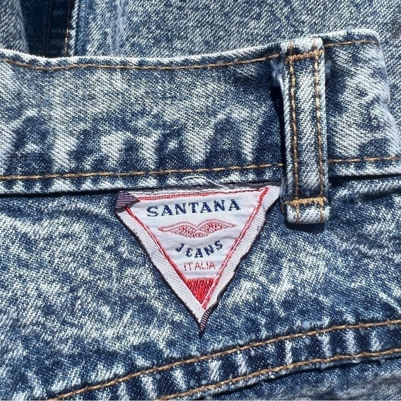 Vintage 80s Santana Jeans Midi High Rise Acid Wash Denim Maxi Skirt - Picture 9 of 16